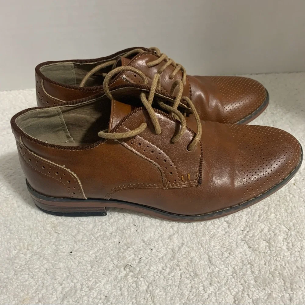 Steve Madden Toliverr‎ Leather Oxford Shoes Cognac 13.5
